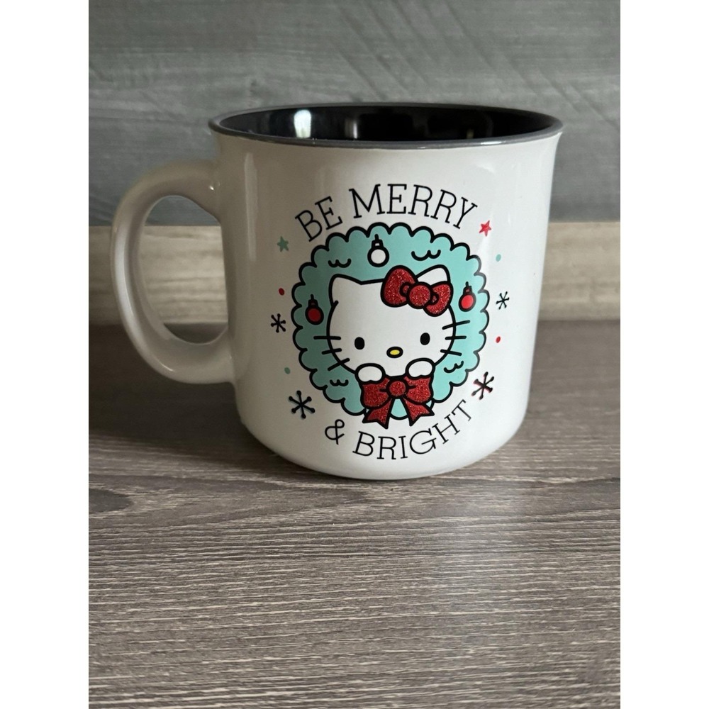 Hello Kitty Mug Cup Be Merry And Bright Christmas Holiday 20 oz